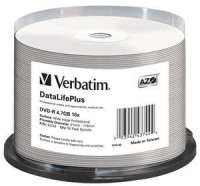 Диск DVD-R Verbatim 4.7Gb 16x Printable Cake Box 50шт (43744)