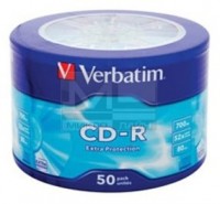 Диск CD-R Verbatim 700Mb 52x Cake Box 50шт (43728)