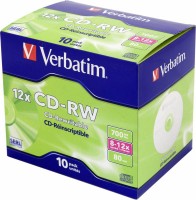 Диск CD-RW Verbatim 700Mb 12x Jewel case 10шт (43148)