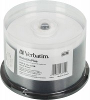 Диск DVD-R Verbatim 4.7Gb 16x Cake Box Printable 50шт (43755)