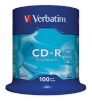 Диск CD-R Verbatim 700Mb 52x Cake Box 100шт (43411)