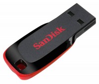 Флеш Диск Sandisk Cruzer Blade SDCZ50-128G-B35 USB2.0 черный/красный