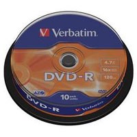 Диск DVD-R Verbatim 4.7Gb 16x bulk 10шт (43729)