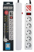 Сетевой фильтр Powercube SPG-B-6 1.9м серый