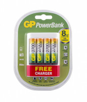 Аккумулятор + зарядное устройство GP PowerBank U411270AAHCF (NiMH, 2700mAh, AA, 4шт)