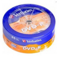 Диск DVD-R Verbatim 4.7Gb 16x Cake Box 25шт (43730)
