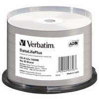 Диск CD-R Verbatim 700Mb 52x Cake Box Printable (50шт)  (43756)