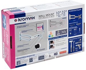 Кронштейн Kromax TECHNO-11 для телевизора белый