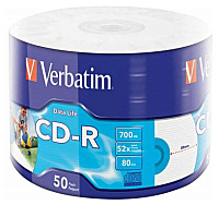 Диск CD-R Verbatim 700Mb 52x Bulk Printable 50шт (43794)