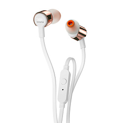 Гарнитура вкладыши JBL T210 розовое золото