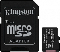Флеш карта Kingston SDCS2/64GB CanvSelect Plus microSDXC 64Gb Class10 + adapter