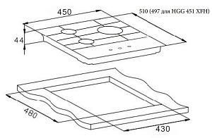 Газовая варочная поверхность Weissgauff HGG 451 XFh