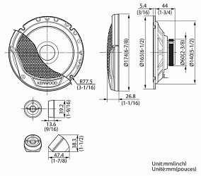 Колонки автомобильные Kenwood KFC-E170P