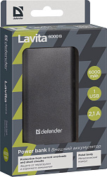 Мобильный аккумулятор Defender Lavita 6000B (83616)