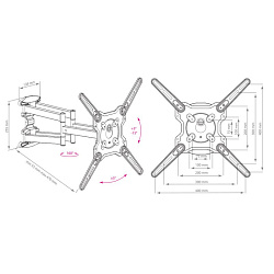 Кронштейн Kromax OPTIMA-407 для телевизора серый