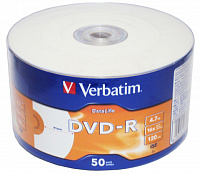 Диск DVD-R Verbatim 4.7Gb 16x Printable Bulk 50шт (43793)