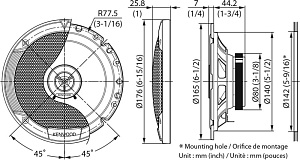Колонки автомобильные Kenwood KFC-S1766