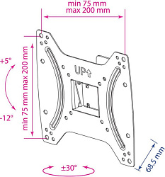 Кронштейн Kromax OPTIMA-202 для телевизора черный